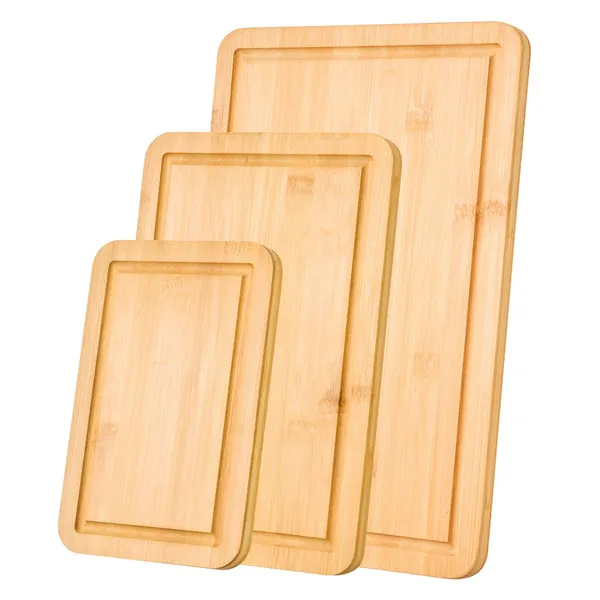 Cutting Board, 3 Pieces, Premium Versatile Bamboo Cutting Board with Food-Grade Oil and Juice Groove,Sturdy & Durable Chopping Board with Built-in Handle, Fit for Display, Chopping & Serving - Image 6