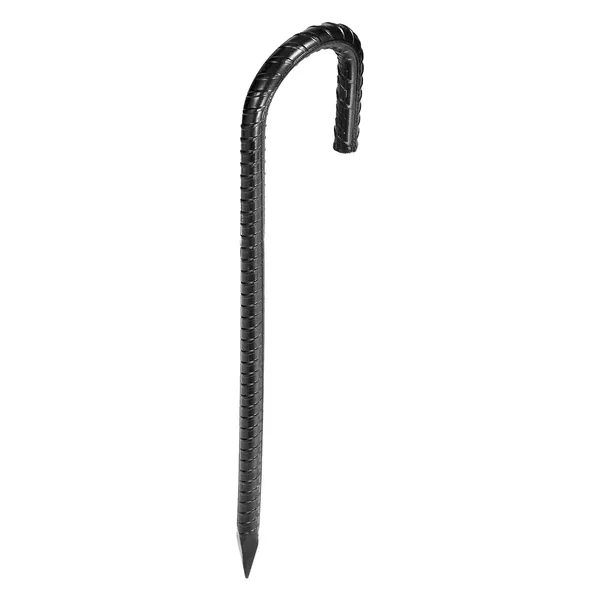 Rebar Stakes, 12-Inch, Heavy-Duty 0.4 in Diameter J Hook, Galvanized Steel Ground Anchors with Chisel Point End & Rust-Resistant Coating, for Gardening Support, Fence, Camping Tents (16-Pack) - Image 2